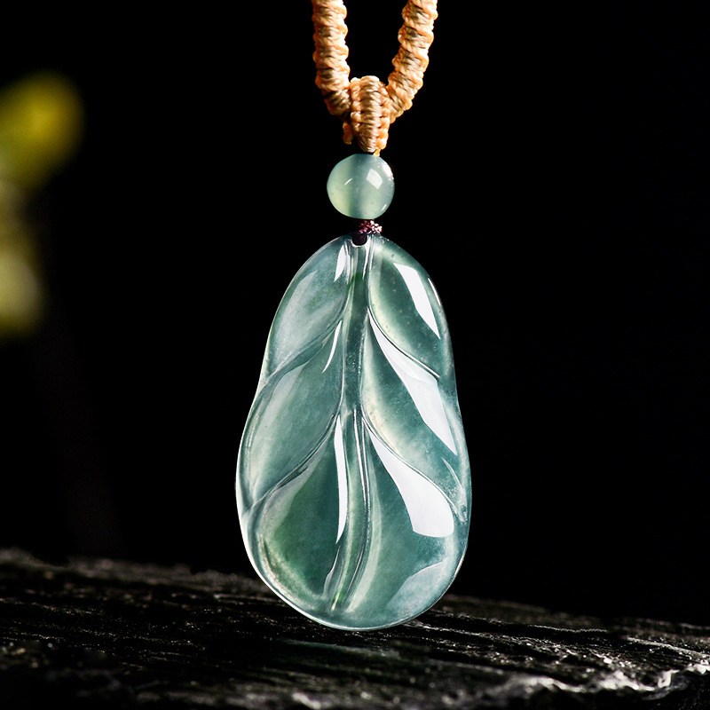 Jewelry & Watches Sp Zo O - Myanmar Jadeite Leaf Pendant Gifts for