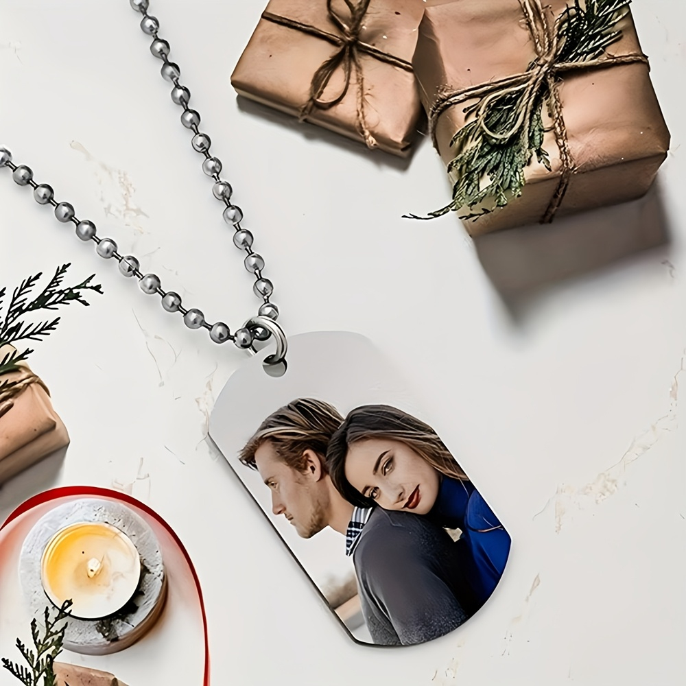 Mens Dog Tag Necklace - Custom Personalized Men's Pendant Necklace, Double-Sided