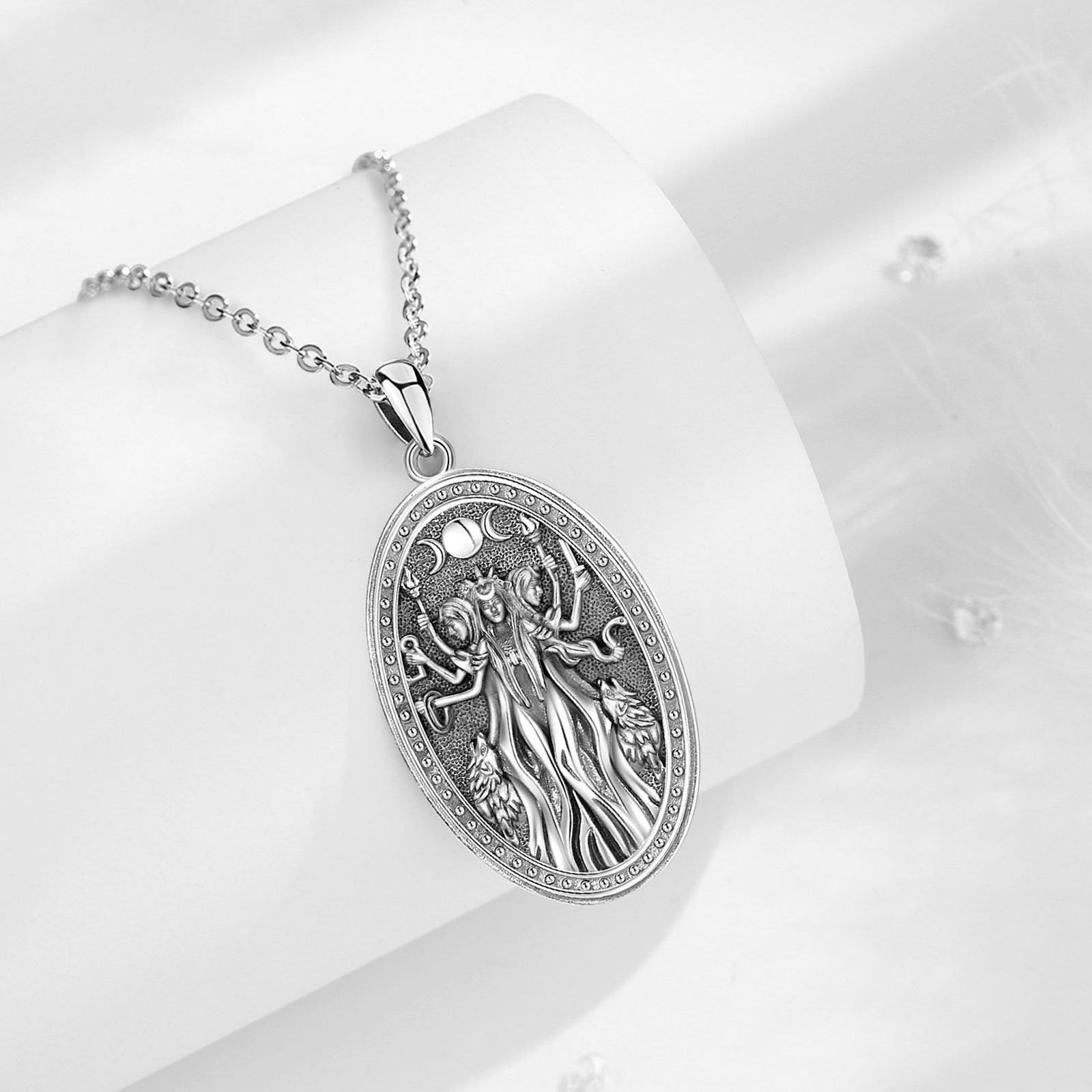 Eudora 925 Sterling Silver Tri - Mens Dog Tag Necklace recension och pris