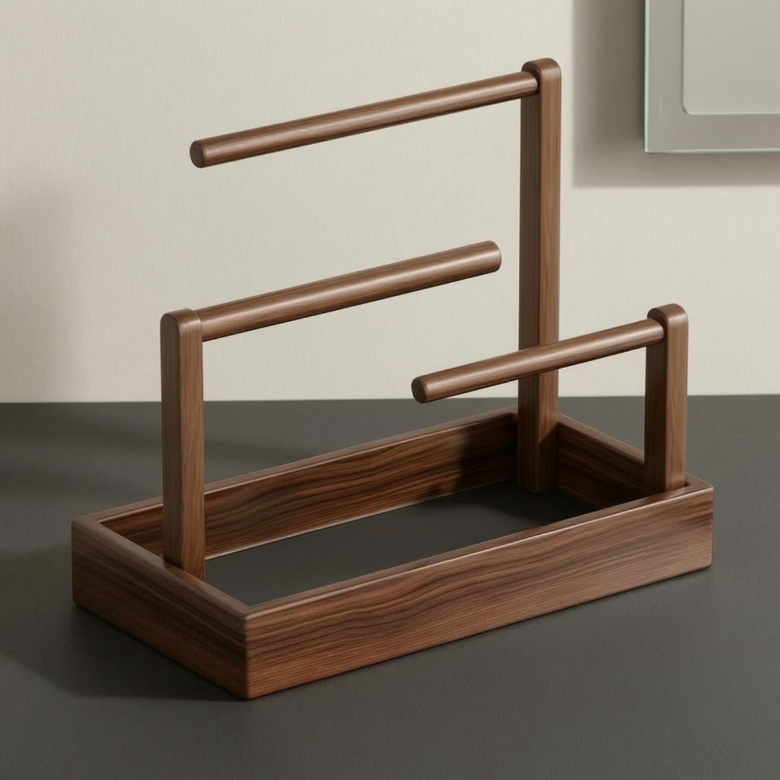 Walnut Wood Jewelry Stand 3 Ro - Jewelry And Watches Online recension och pris