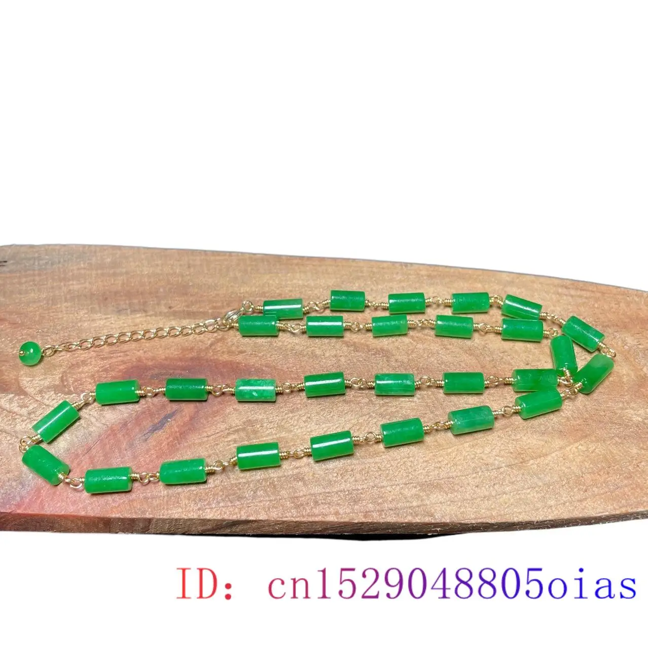 Green Jade Beaded Necklace Vin - Jewelry & Watches Sp Zo O recension och pris