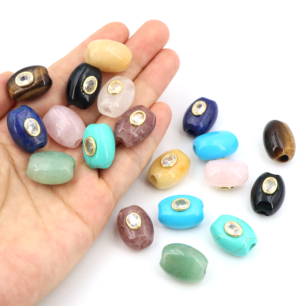 Natural Stone Big Hole Flat Bu - Gemstone Bracelet Healing recension och pris