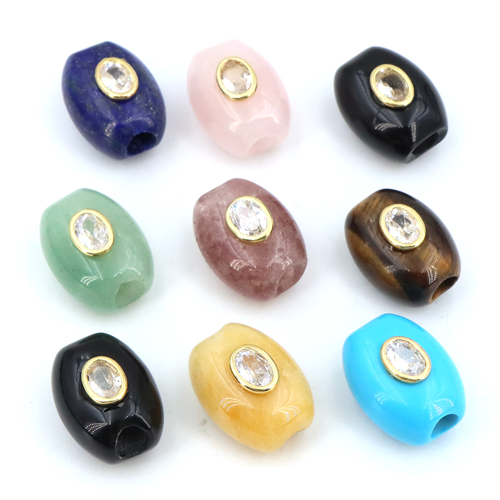 Natural Stone Big Hole Flat Bu - Gemstone Bracelet Healing recension och pris