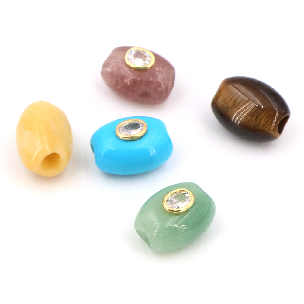 Natural Stone Big Hole Flat Bu - Gemstone Bracelet Healing recension och pris