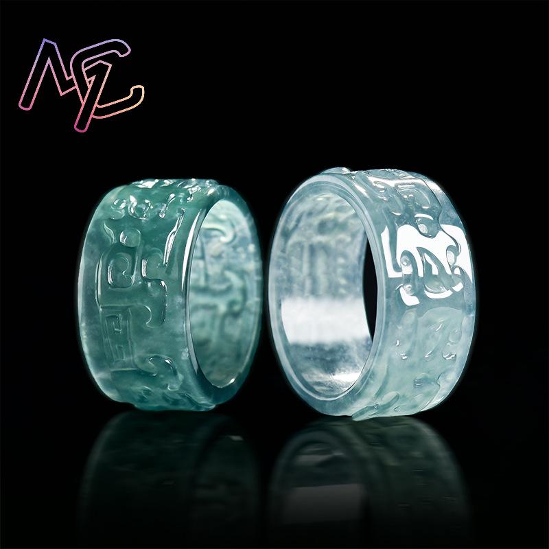 Myanmar Jadeite Taotie Ring Fa - Jewelry & Watches Sp Zo O recension och pris