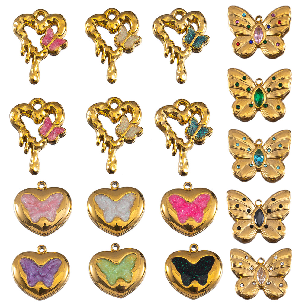 2pcs Enamel Butterfly Lava Lov - Butterfly Pendant Necklace recension och pris