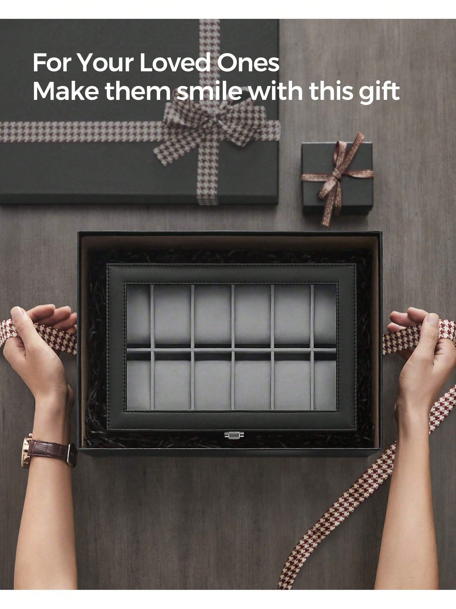 12-Slot Lockable Watch Box wit - Watches Jewelry Holder recension och pris