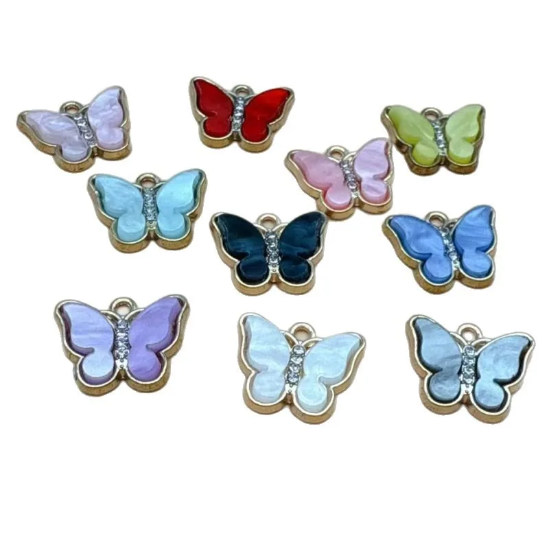 10Pcs Shiny Crystal Butterfly  - Butterfly Pendant Necklace recension och pris