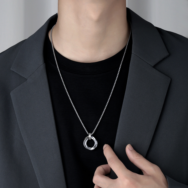 Fashion Men Necklace 3 Round R - Mens Dog Tag Necklace recension och pris