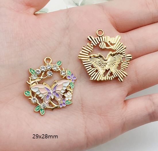 10 PCS Color Butterfly Charm   - Butterfly Pendant Necklace recension och pris